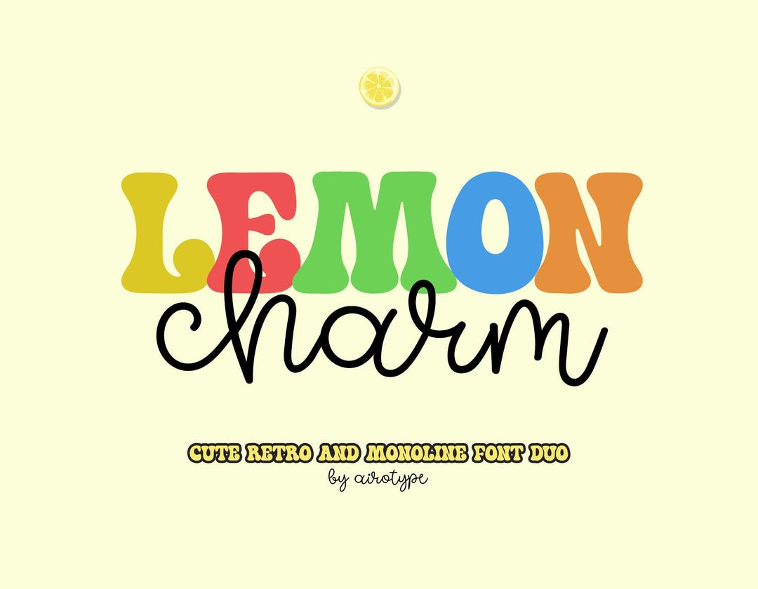 Lemon Charm Font Duo, Display Font, Handwritten Font, Cute Font ...