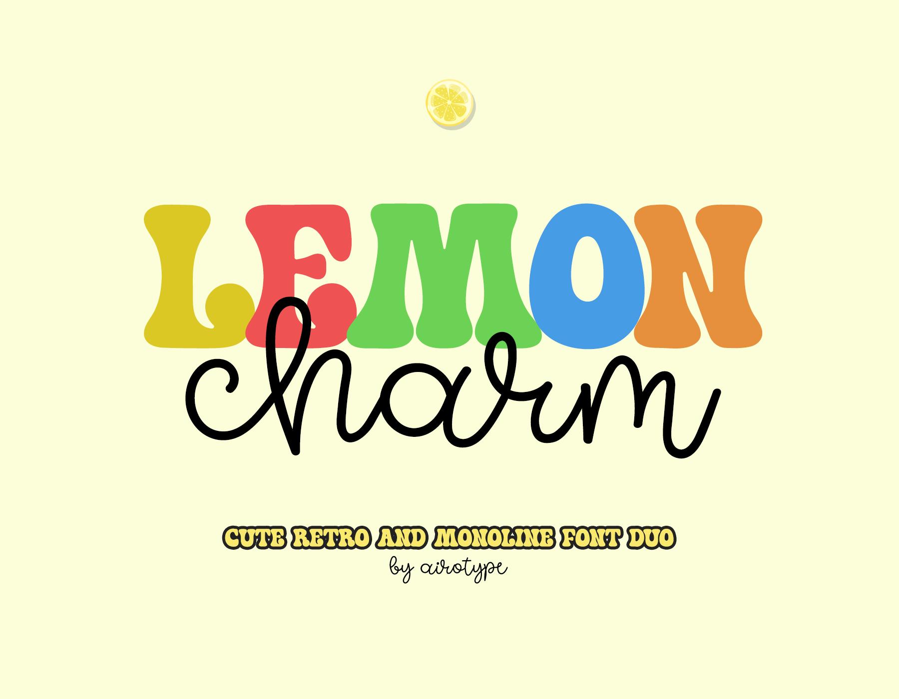 Lemon Cursive Lemon Charm Font Duo, Display Font, Handwritten Font, Cute Font ...