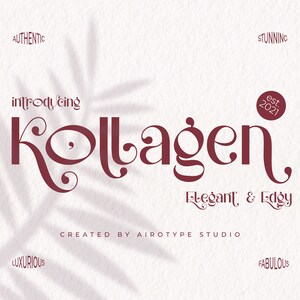 Kollagen Font, Sans Serif Font, Modern Font, Wedding Font, Vintage Font, Girly Font, Swirl Font, Display Font, Branding Font, Classic Font