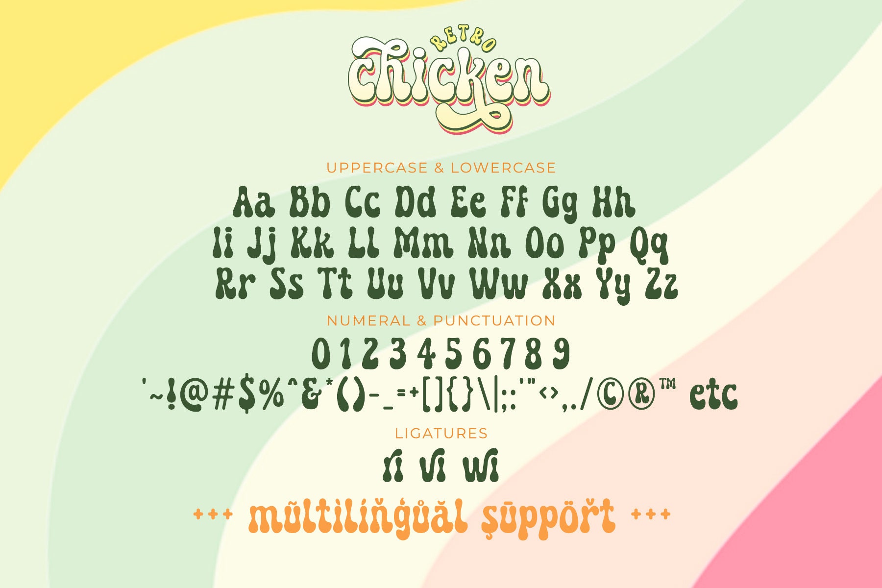 Retro Chicken Font, Retro Font, Vintage Font, Groovy Font, Cute Font ...