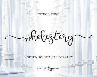 Wholestory Font, Swash Font, Tail Font, Font with Tail, Swoosh Font, Bouncy Font, Wedding Font, Cricut Font, Swashy Font, Cursive Font