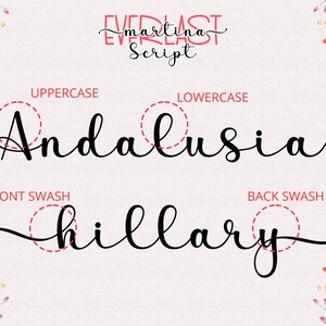 Martina In Cursive Everlast Martina Font, Handwritten Font, Swash Font, Font With Tail ...