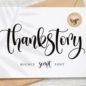 Thankstory Font, Handwritten Font, Script Font, Handwriting Font, Cursive Font, Bouncy Font, Wedding Font, Farmhouse Font, Cricut Font