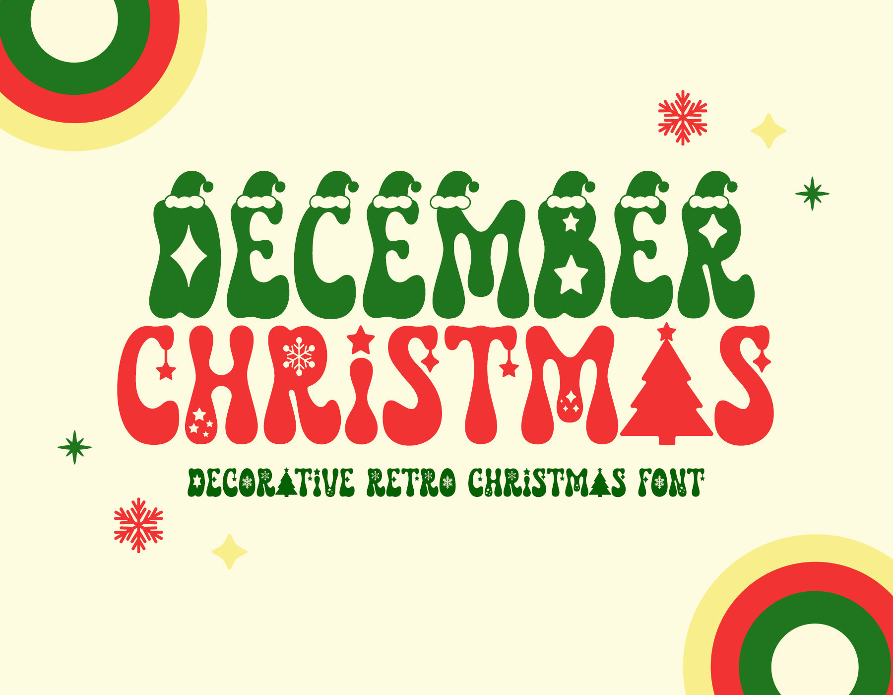 December Christmas Font, Vintage Font, Retro Font, Retro Christmas