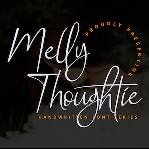 Fuente Melly Thoughtie, Fuente manuscrita, Fuente script, Fuente Cricut, Fuente de boda, Fuente de firma, Fuente Procreate, Fuente delgada, Fuente cursiva