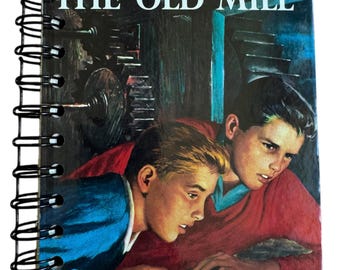 Hardy Boys Secret Old Mill - handmade blank notebook, sketchbook, journal upcycled, gift, birthday gift, junk journal Franklin W. Dixon