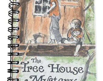Tree House Mystery - handmade blank notebook, sketchbook, journal upcycled, repurposed, baby shower, gift, junk journal, bookish, bujo