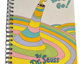 Oh The Places You'll Go - handmade blank notebook, sketchbook, repurposed, graduation gift, junk journal, bookish, bujo, travel journal