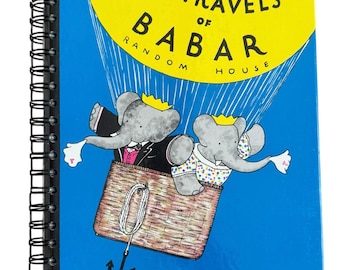 Travels of Babar - handmade blank notebook, sketchbook, repurposed, graduation gift, junk journal, bookish, bujo, travel journal