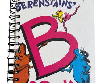 The Bernestains' B Book handmade blank notebook, sketchbook, repurposed, gift, baby shower, junk journal, bujo, Berenstain Bears