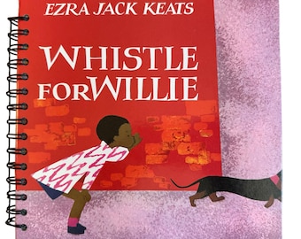 Whistle For Willie - handmade blank notebook, sketchbook, journal upcycled, repurposed, baby shower, birthday gift, junk journal, bookish