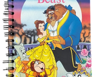 Beauty & the Beast - handmade blank notebook, sketchbook, journal upcycled, Disney, birthday gift, baby shower, junk journal, bujo, Belle
