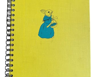 The Country Bunny - handmade blank notebook, sketchbook, upcycled, repurposed, baby shower, birthday gift junk journal bookish