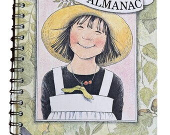 Linnea's Almanac - handmade blank notebook, sketchbook, journal upcycled, repurposed, gift, baby shower, birthday gift, junk journal