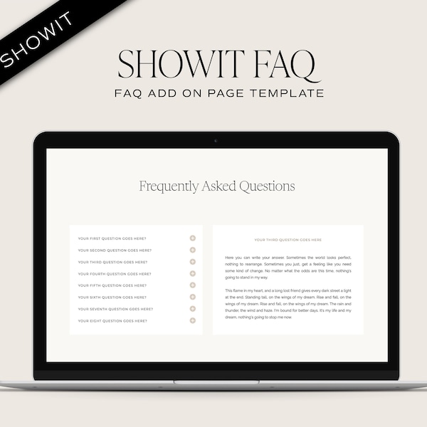Faq Add on Template Etsy