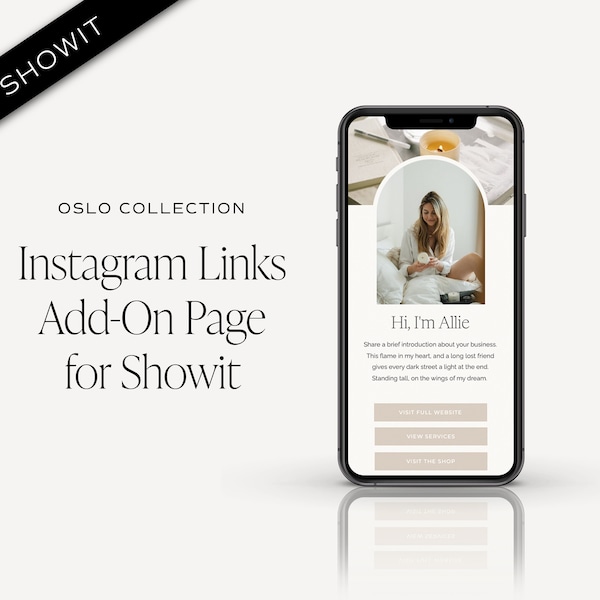 Showit Instagram Links Template, Showit Add On, Showit Link in Bio Template, Instagram Links Template, Showit Linktree Template