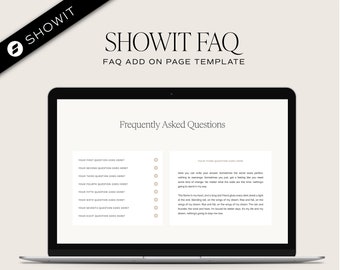 FAQ Showit Website Template, Frequently Asked Questions, Showit Add On Page