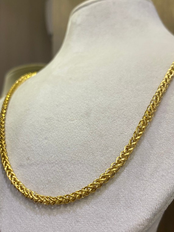 22k Real Gold Franco Chain Necklace 