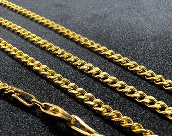 24k Solid Gold Chain - Etsy Australia