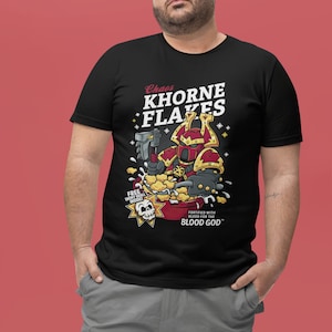 War Hammer Chaos Khorne Flakes T-Shirt - Start Your Day with the Blood God