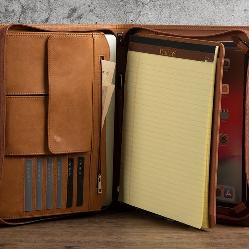 Ipad Padfolio Leather Portfolio Leather Notepad Holder Etsy
