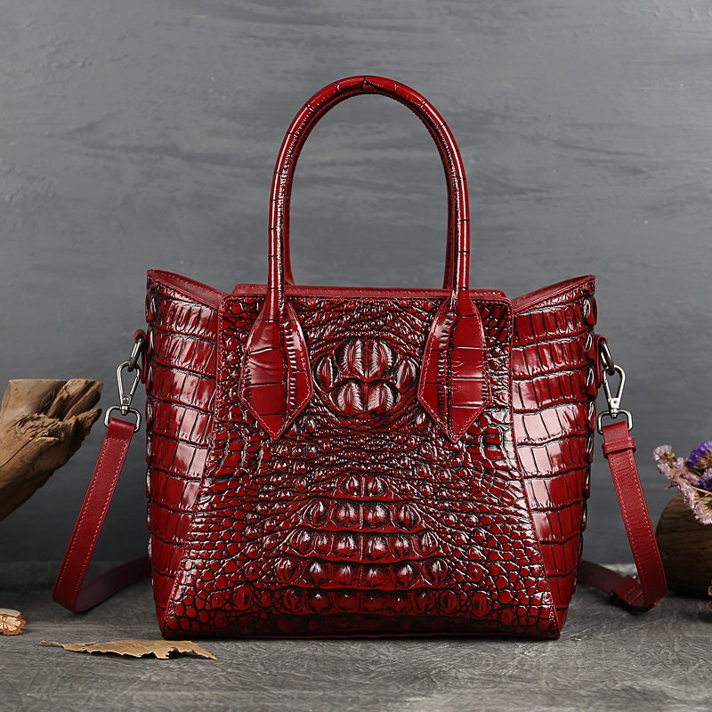 Red Crocodile Bag - Etsy