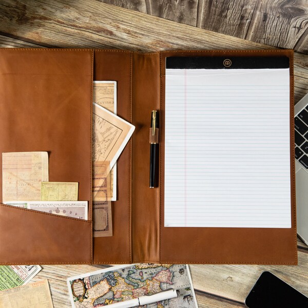 Leather Padfolio Etsy