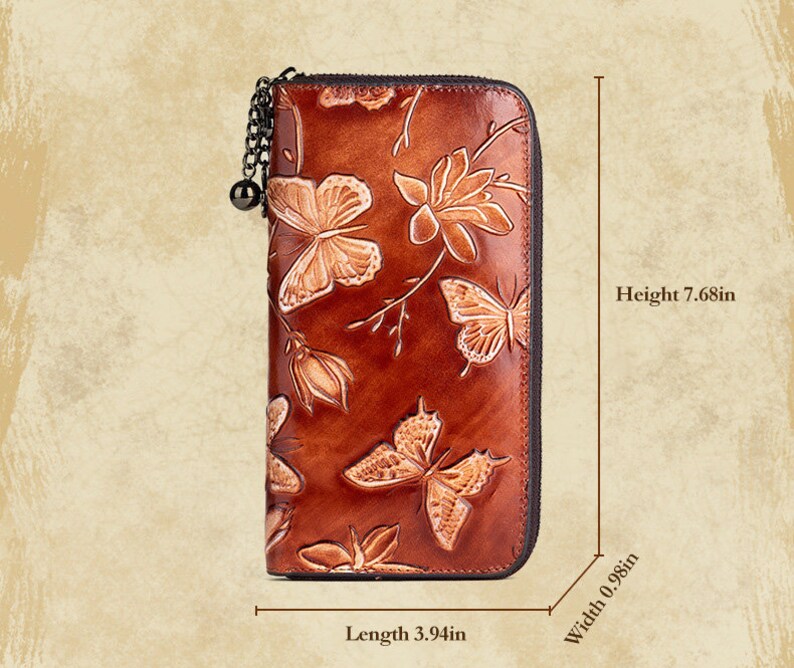 Women's Wallet Leather Wallet Vintage Embossed Wallet 1 Etsy
