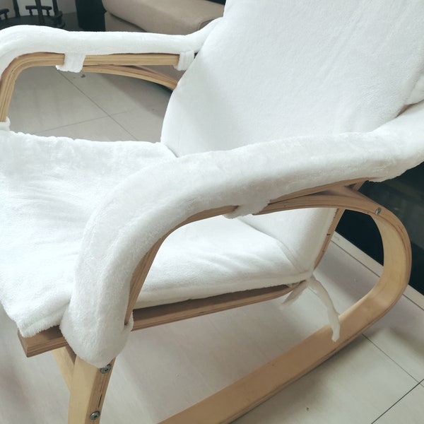 Nouveau design Housse de protection sur le coussin de siège d'origine pour Ikea Poang Chair Arm Head Pad rembourrage supplémentaire ajouté mobile facile à enlever sur mesure