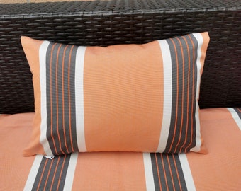 Outdoor Orange Striped Fade resistant Specialist Highend Finished Sun UV and Water proof-Repel Pillow/Cover Patio Bench cushion Custom Size