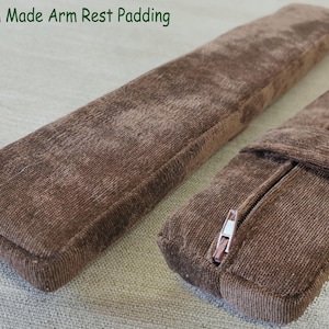 Tailor Made - One Pair arm rest padding Chenille 2cm thick padding washable movable velcro ties for Any Metal Wooden Love Seat Chair Poang