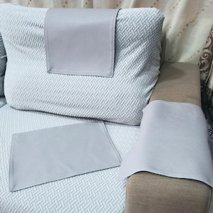 Faux Leather Armrest Covers (Set of 3) - Custom Size Sofa Protector