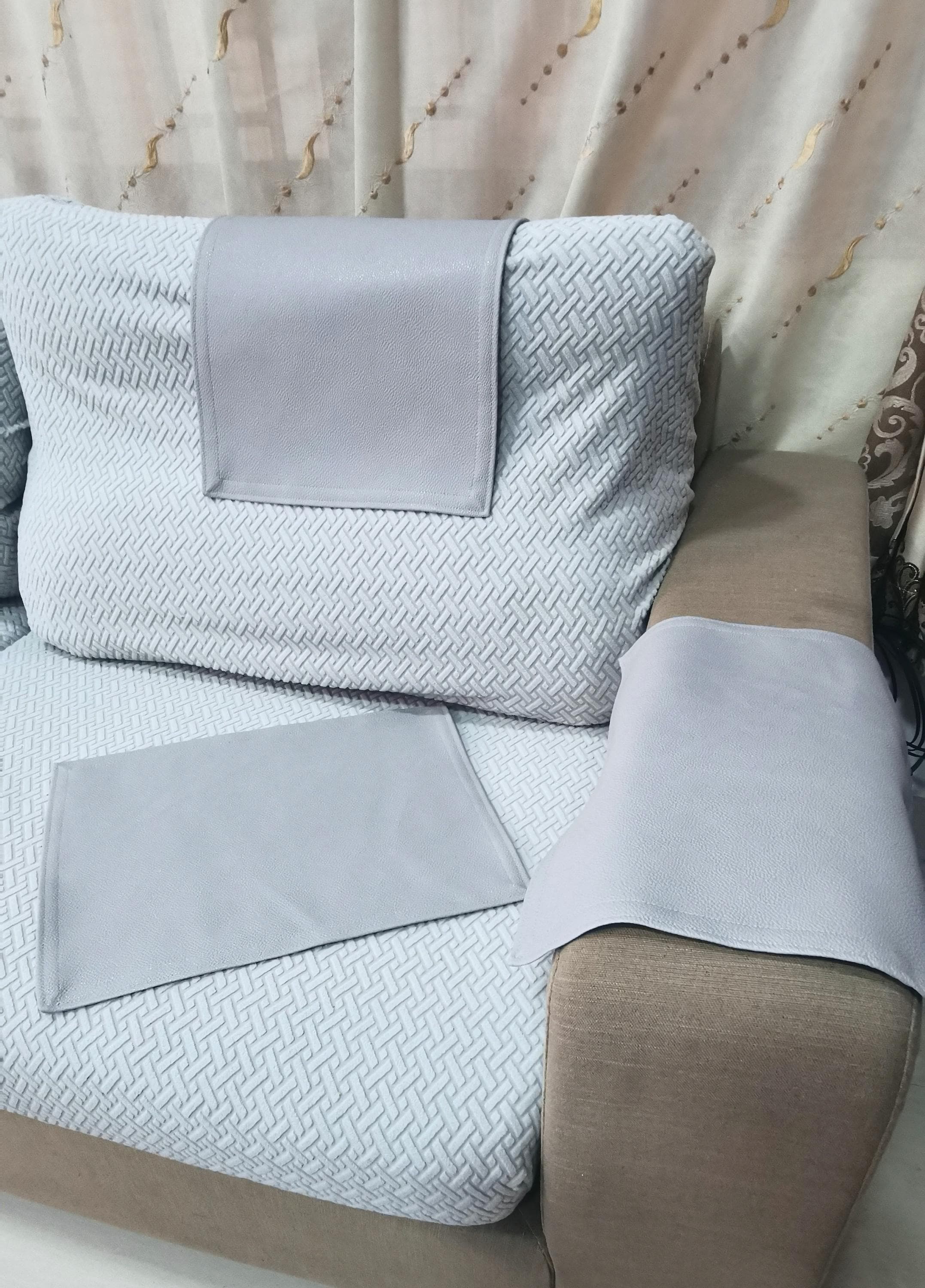 Set of 3 pieces Faux Leather (custom size) Armrests covers for furniture sofas loveseat slipcover protectors recliners chairs sofas home