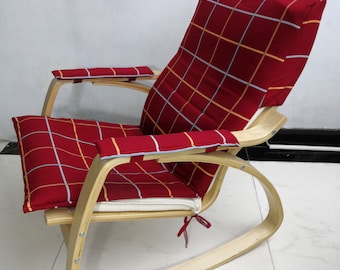 Cotton Canvas Slip Cover for Ikea Poang Chair: Head & Arm Padding