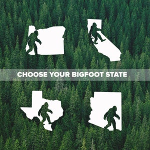 Sasquatch State Decal, Bigfoot State Decal, Vinyl Die Cut Sticker, Car, Laptop, Window, Water Bottle Decal