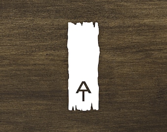 AT Appalachian Trail White Blaze Marker Vinyl Sticker Window Decal Hiker Sticker