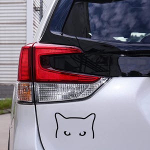 Gluren kat sticker vinyl sticker auto, raam, bidon, laptop, camper, vrachtwagen, SUV afbeelding 3