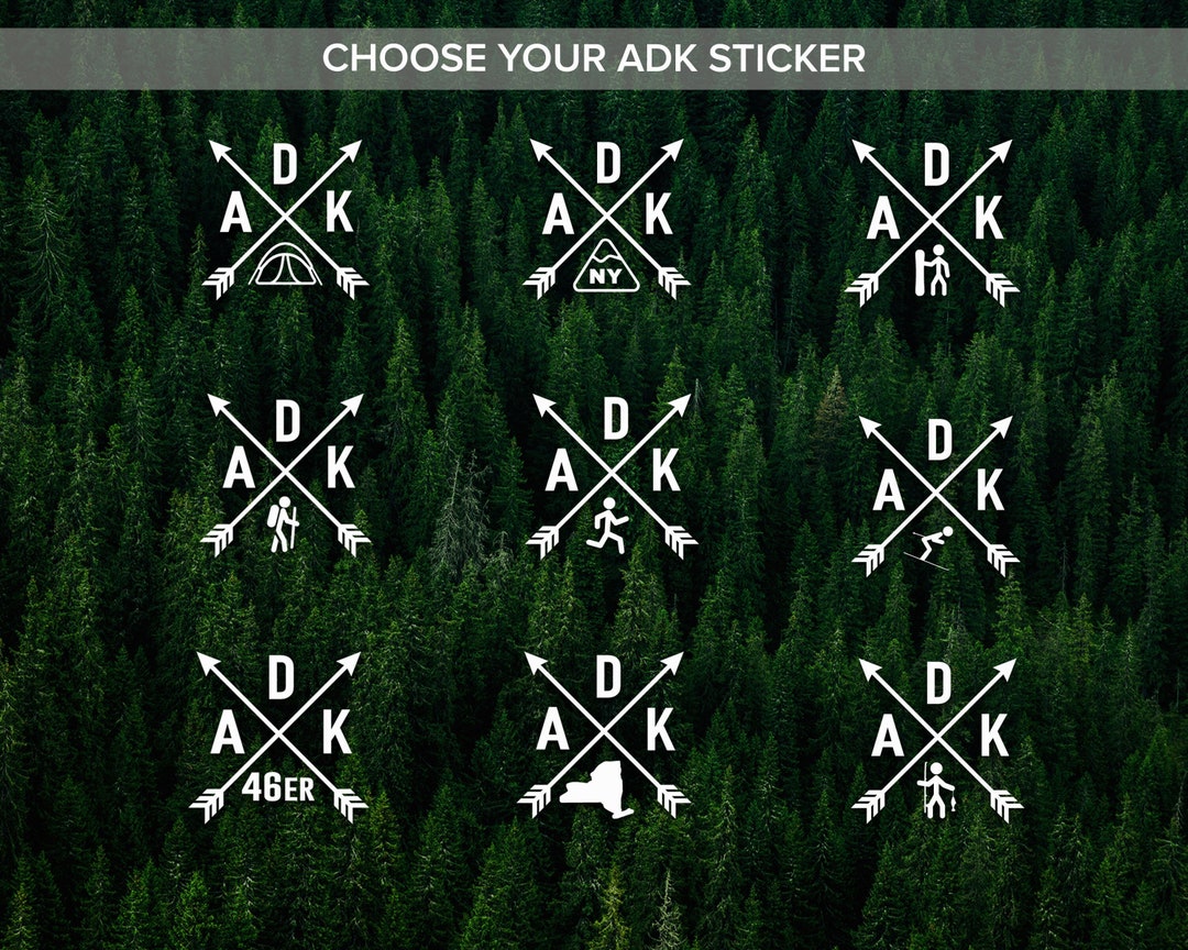 ADK Compass Arrow Sticker, Adirondacks Sticker, Adirondacks Vinyl Decal ...
