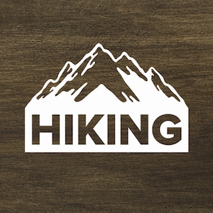 Hiking Mountain Range Die-cut Sticker, SKI Decal, Truck, Car, Water Bottle, Window Decal
