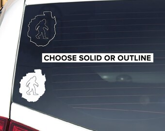 ADK Park Sasquatch Bigfoot Sticker, Adirondacks Sticker, ADK Mountain Sticker, Adirondacks Vinyl Die-Cut Decal, Mountain Decal