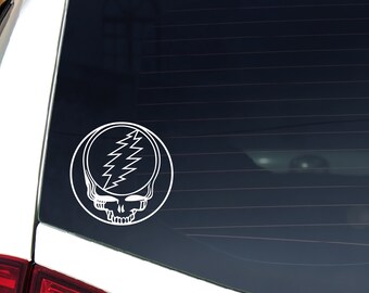 Grateful Dead Sticker, Vinyl Decal Steal Your Face Sticker, 13 Point Lightning Bolt, Car Decal, Window Sticker