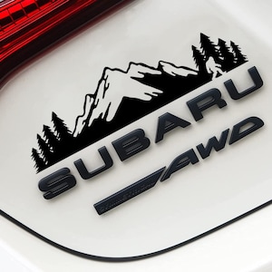 Sasquatch Trees and Mountains Decal 7&quot; and other sizes, Vinyl Sticker for window, Truck Car Above Emblem Graphic, Bigfoot