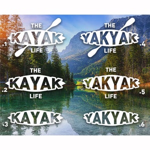 Kayak oder Yakyak Aufkleber Vinyl, Paddle Sport Aufkleber Aufkleber für Ihr Auto, Fenster, Wasserflasche, Laptop, Wohnmobil, LKW, SUV