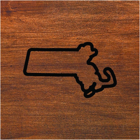 Massachusetts Outline Sticker - 5x2.72 Inch MA State Vinyl Decal Made In USA