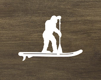 Sasquatch Paddleboard Vinyl Decal Bigfoot Decal Sticker Car Water Bottle Die-cut Sticker