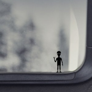 Alien Peace Sign Vinyl Sticker Decal
