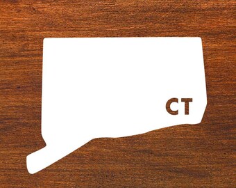 Connecticut State CT Sticker Decal Vinyl Car, Window, Mirror, Water Bottle, Laptop, RV, Truck, SUV