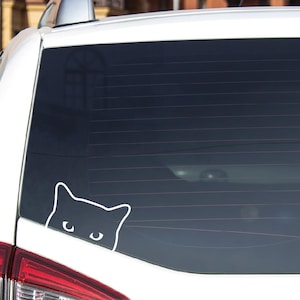 Peeking Cat Decal Vinyl Sticker Car, Window, Water Bottle, Laptop, RV, Truck, SUV