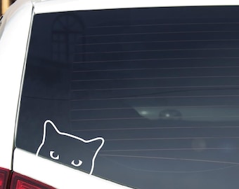 Spähende Katze Aufkleber Vinyl-Aufkleber Auto, Fenster, Wasserflasche, Laptop, LKW, LKW