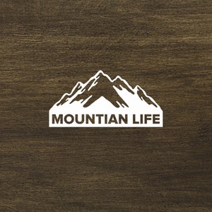 Gestanste sticker Mountain Life Mountain Range, sticker ski, vrachtwagen, auto, bidon, raamstickers